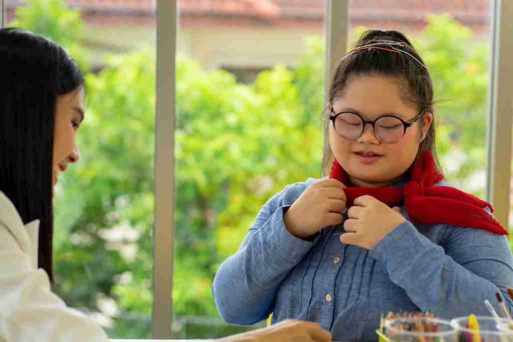 autistic person with glasses