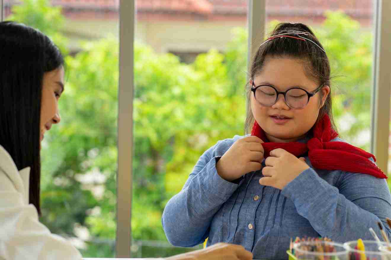 autistic person with glasses