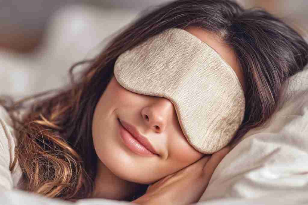 woman with eye mask