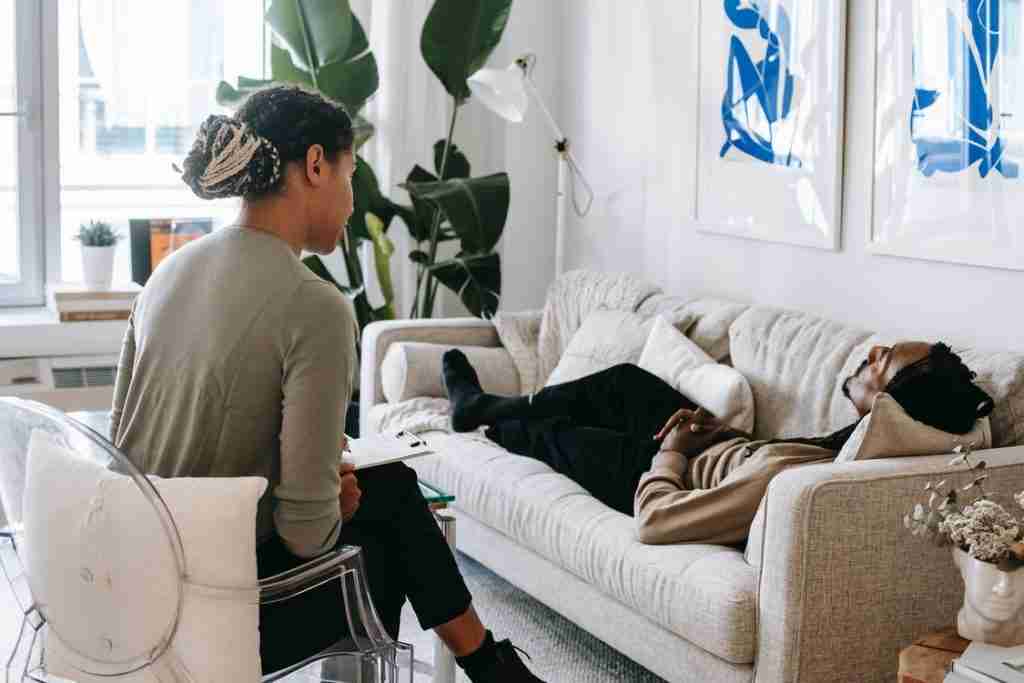 person in therapy session
