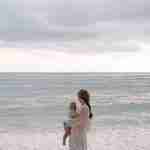 mother and baby at the beach